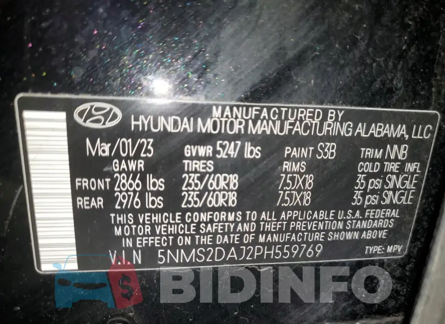 5NMS2DAJ2PH559769 Photo# 13