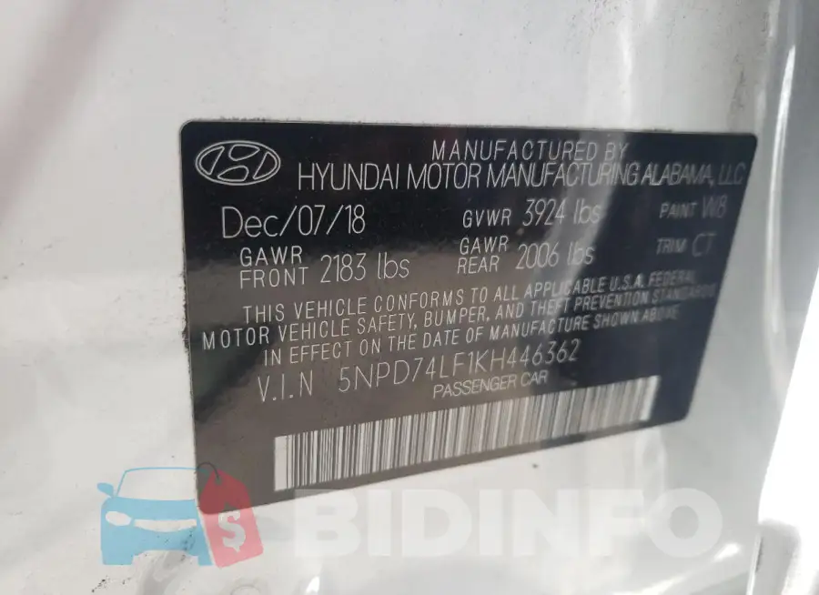 5NPD74LF1KH446362 Photo# 13