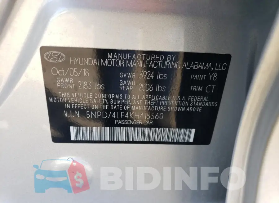 5NPD74LF4KH415560 Photo# 12