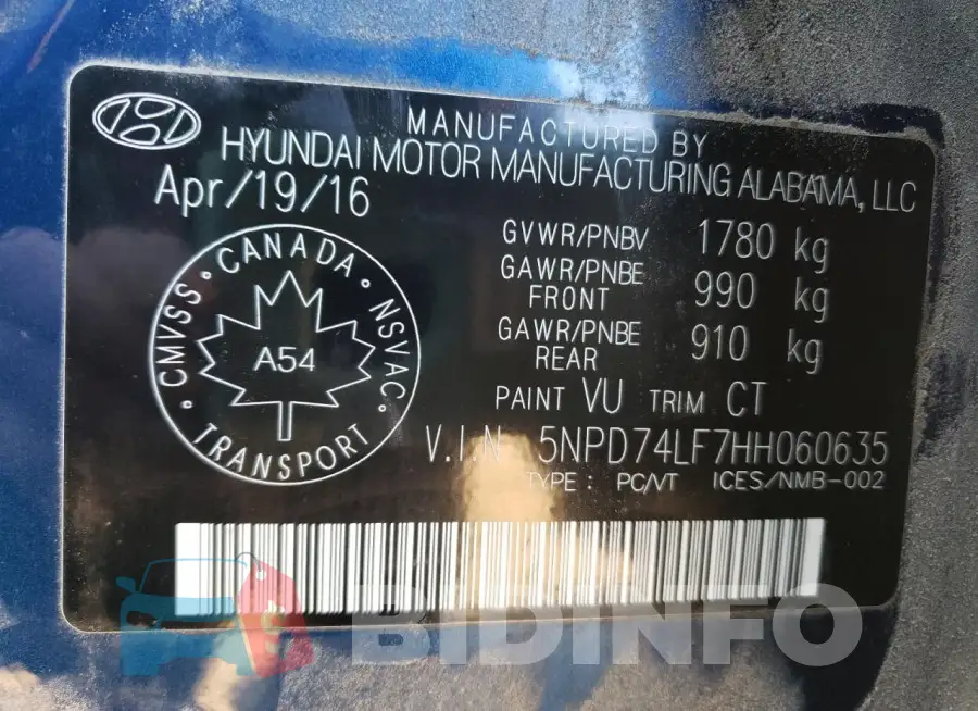 5NPD74LF7HH060635 Photo# 10