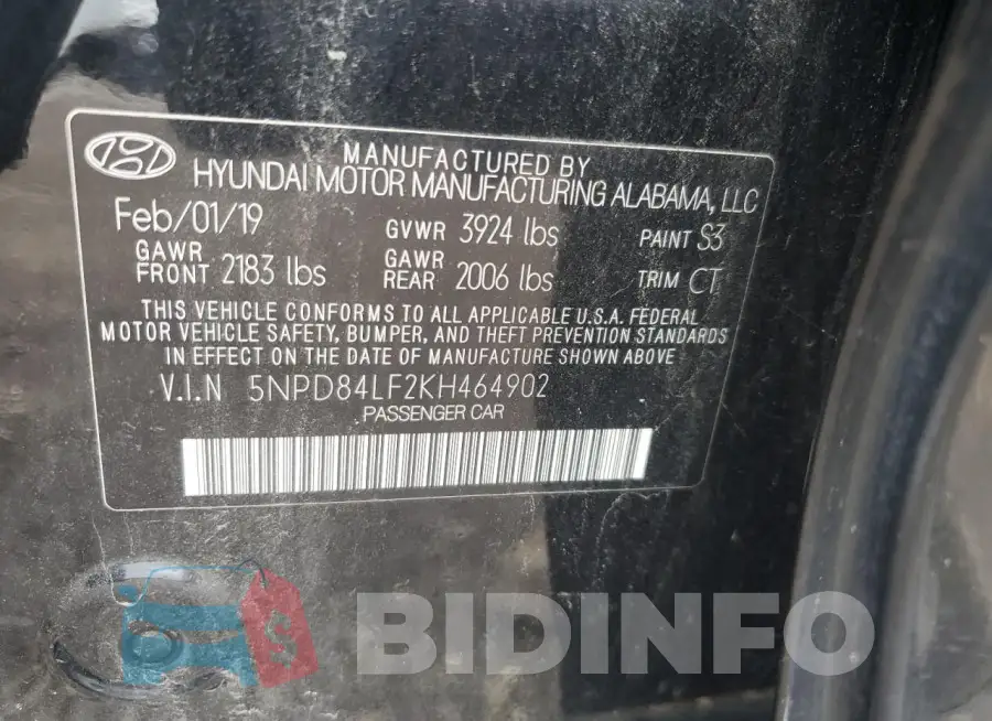 5NPD84LF2KH464902 Photo# 13