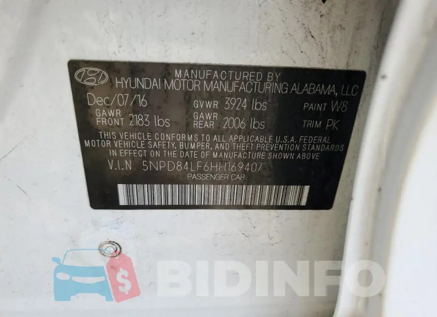 5NPD84LF6HH169407 Photo# 12