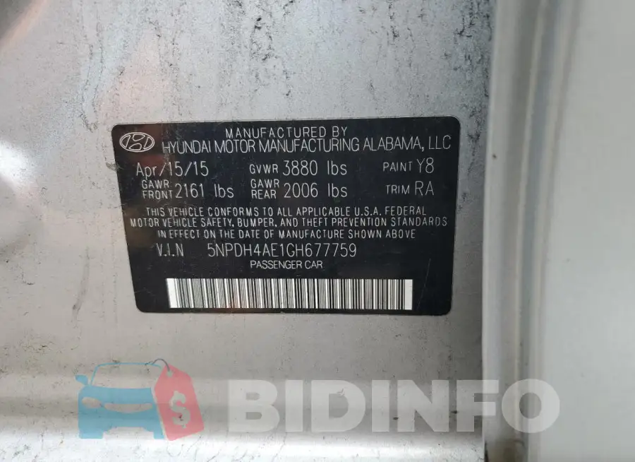 5NPDH4AE1GH677759 Photo# 12