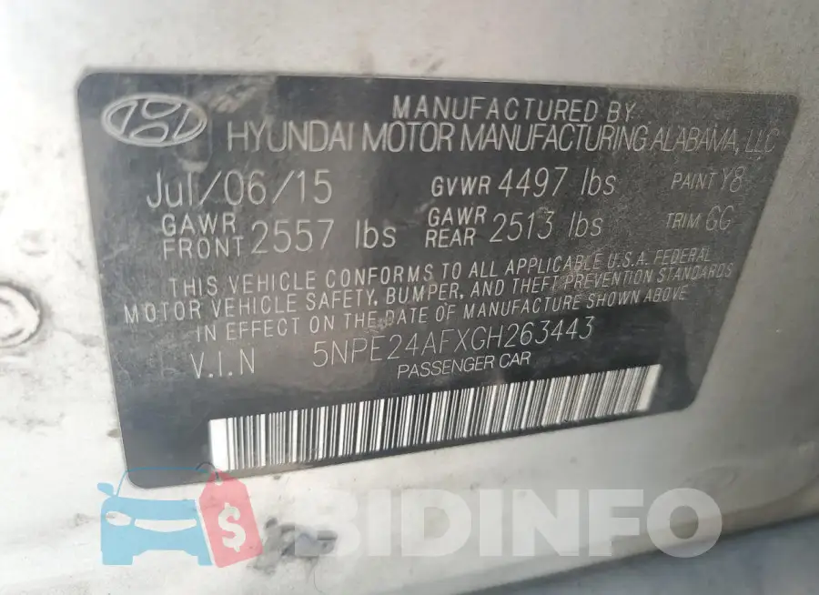 5NPE24AFXGH263443 Photo# 12