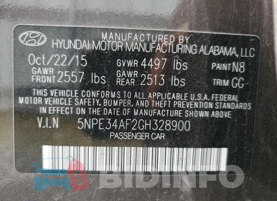 5NPE34AF2GH328900 Photo# 12