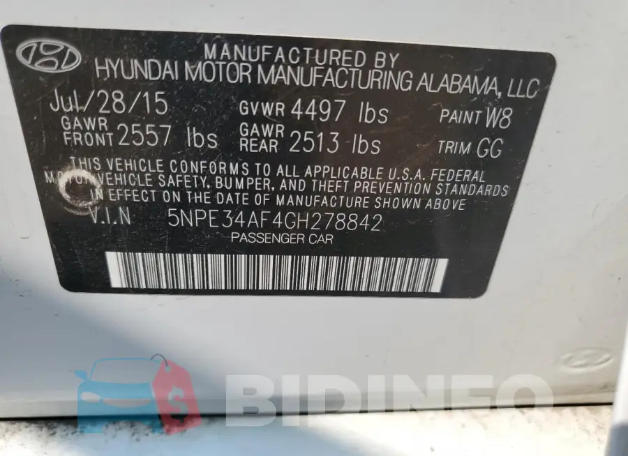 5NPE34AF4GH278842 Photo# 12