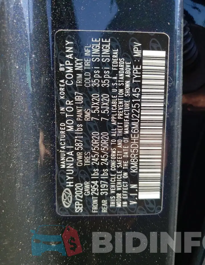 KM8R5DHE6MU225145 Photo# 10