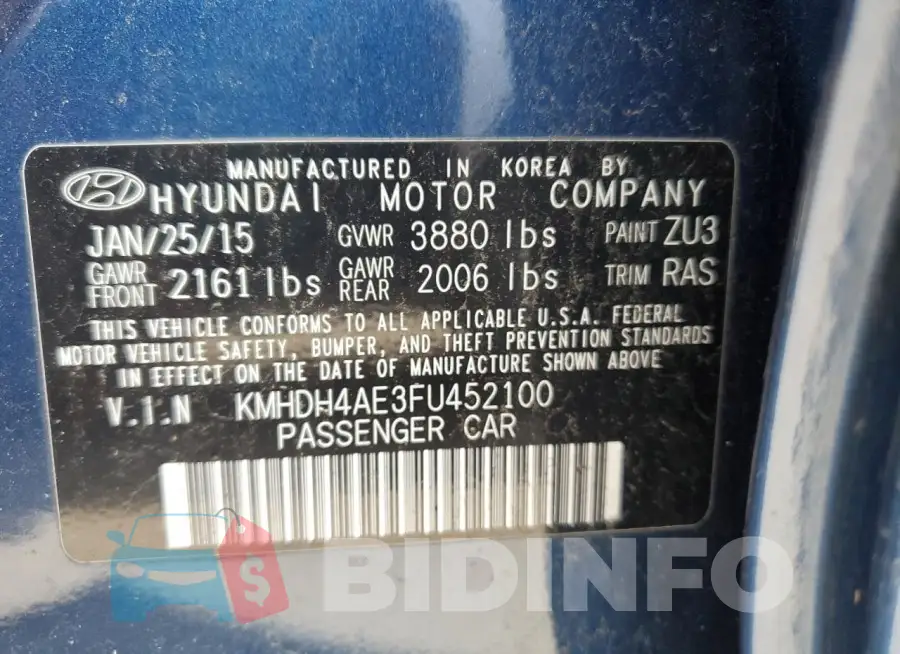 KMHDH4AE3FU452100 Photo# 12