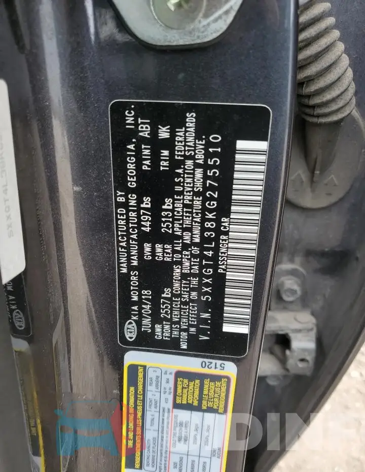5XXGT4L38KG275510 Photo# 12