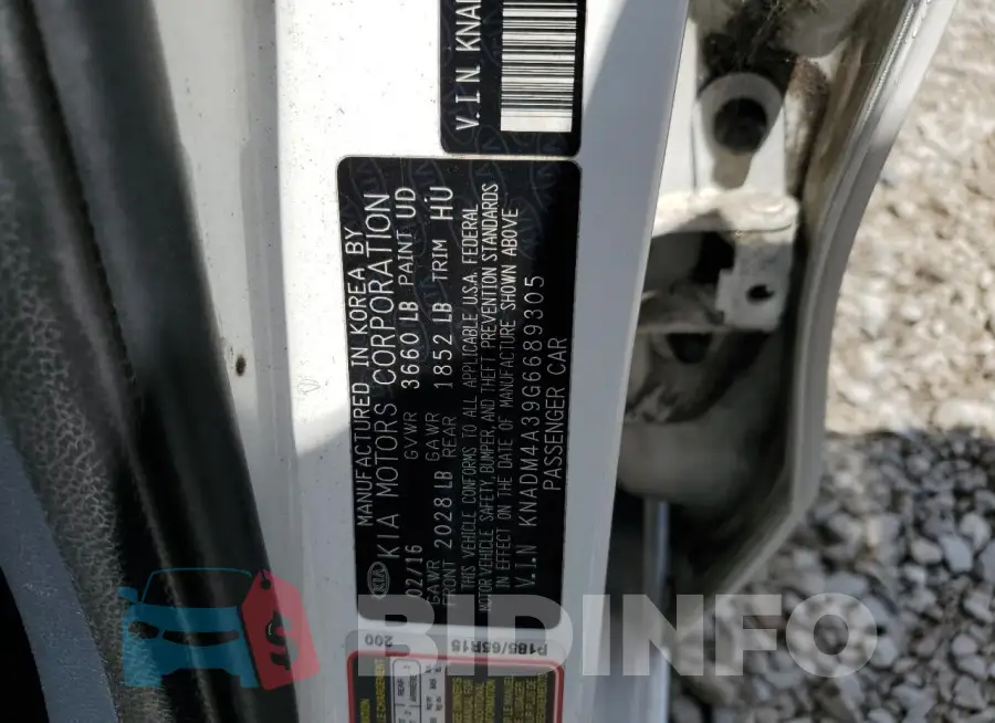 KNADM4A39G6689305 Photo# 12