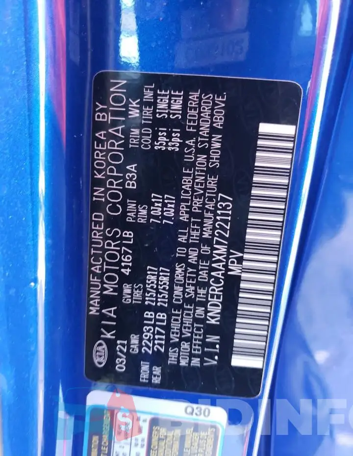 KNDERCAAXM7221137 Photo# 13
