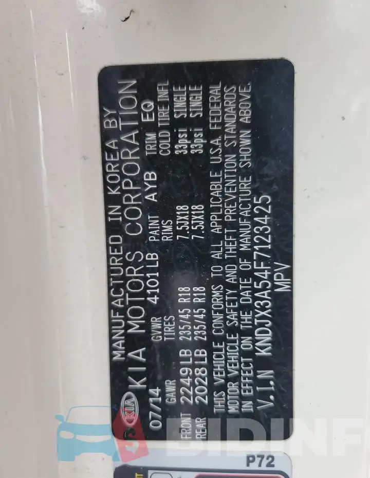 KNDJX3A54F7123425 Photo# 12