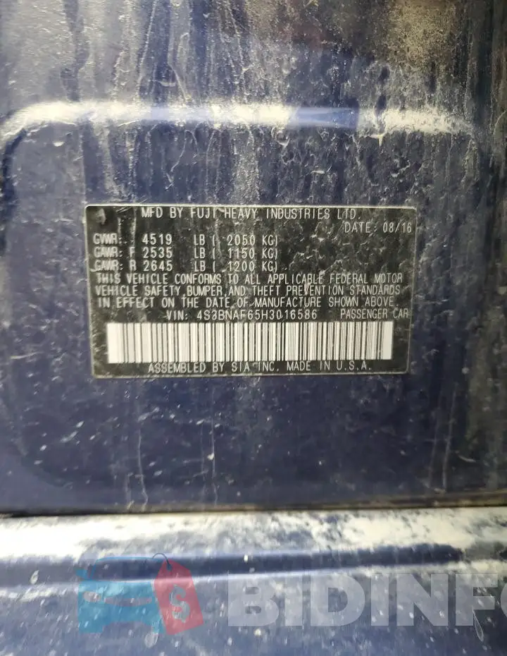 4S3BNAF65H3016586 Photo# 12