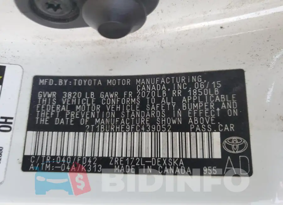 2T1BURHE9FC439052 Photo# 13
