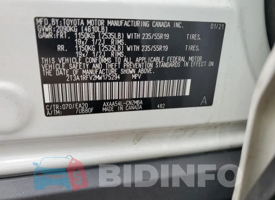 2T3A1RFV2MW175294 Photo# 13