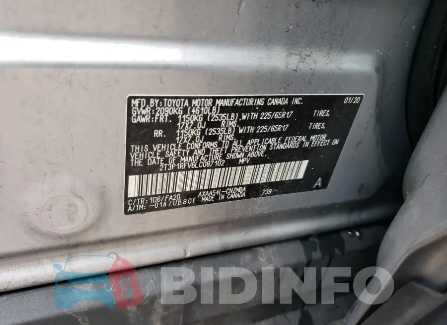 2T3P1RFV6LC087102 Photo# 13