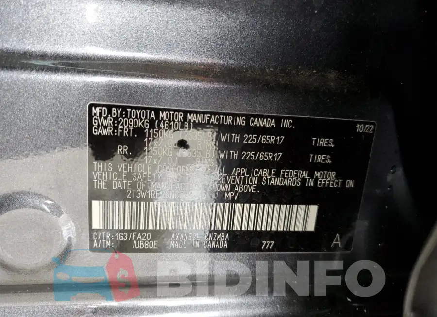 2T3W1RFV6NC209245 Photo# 12