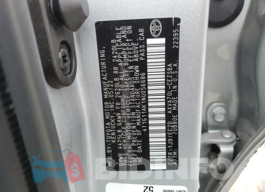 4T1G11AK1NU056686 Photo# 12