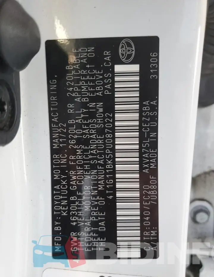 4T1G11BK5PU087022 Photo# 12