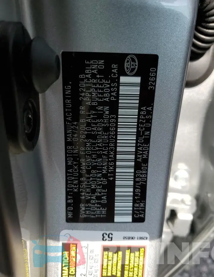 4T1K61AK3RU266093 Photo# 12