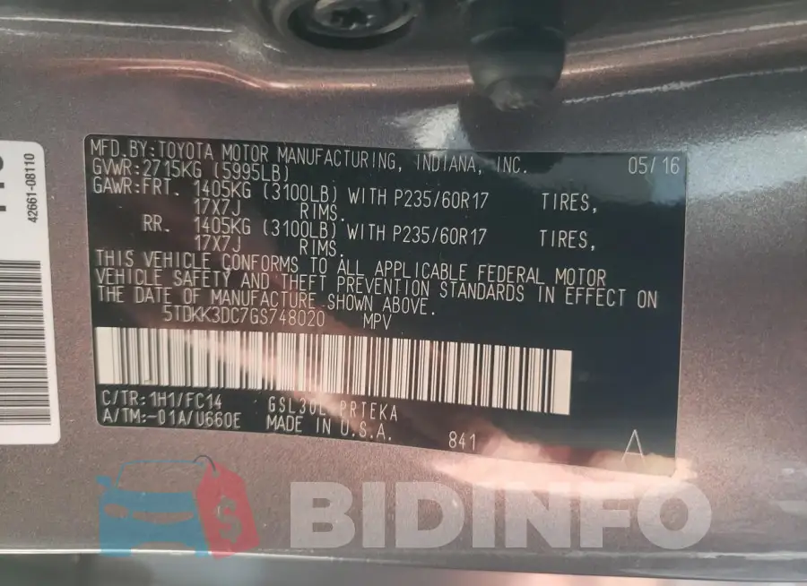 5TDKK3DC7GS748020 Photo# 13