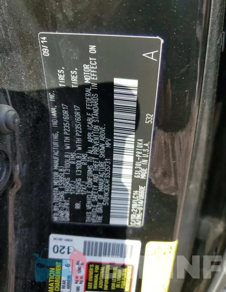 5TDYK3DC4FS535731 Photo# 13