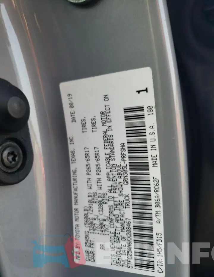 5TFCZ5AN6KX208467 Photo# 12