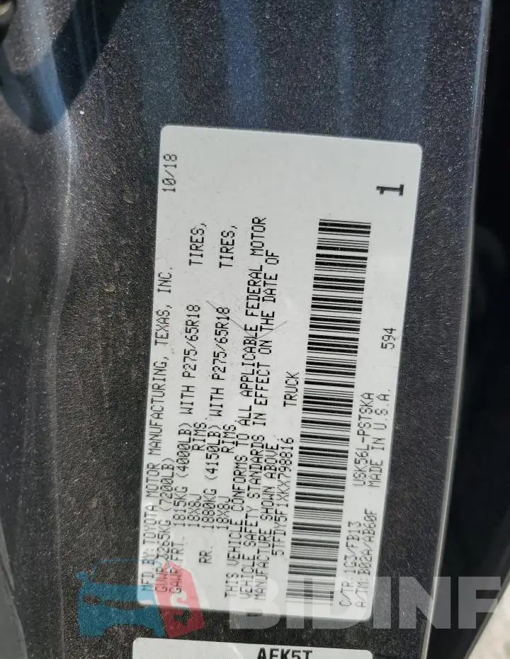 5TFDY5F1XKX798816 Photo# 12