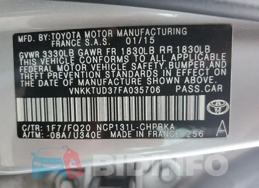 VNKKTUD37FA035706 Photo# 12