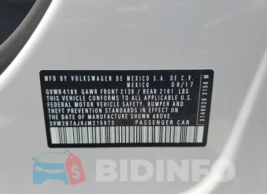 3VW2B7AJ9JM215973 Photo# 13