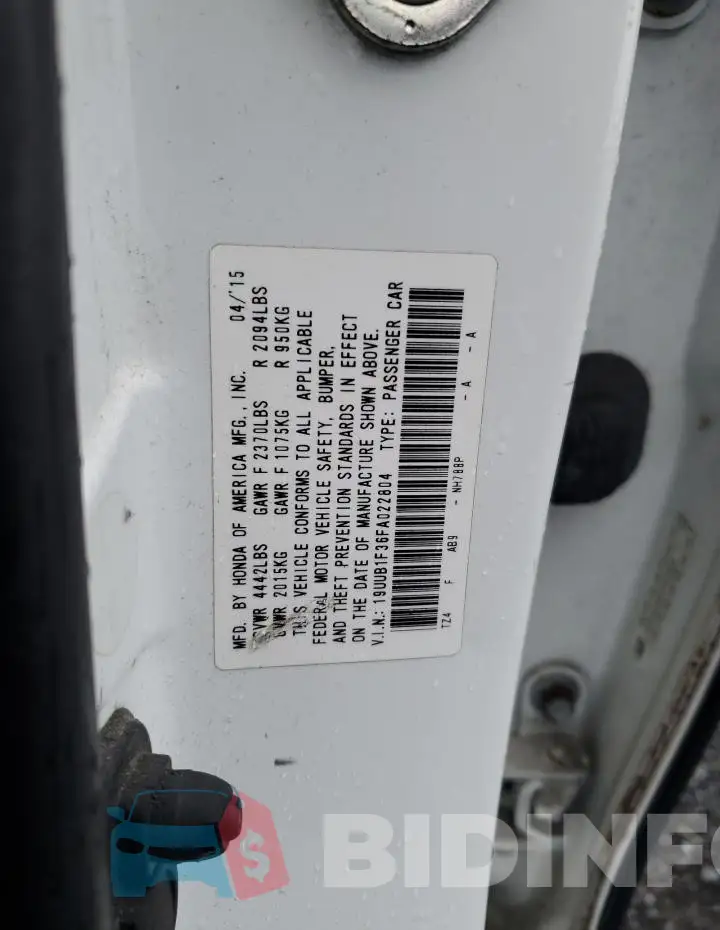 19UUB1F36FA022804 Photo# 12