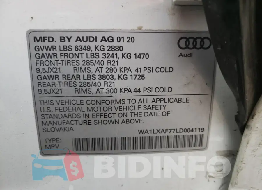 WA1LXAF77LD004119 Photo# 13