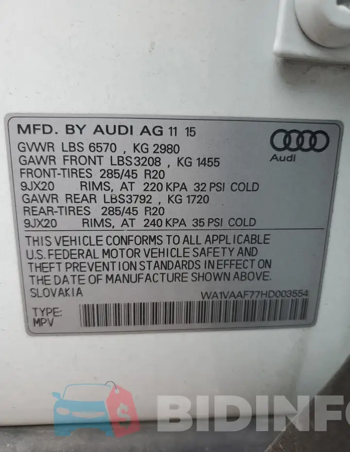 WA1VAAF77HD003554 Photo# 12