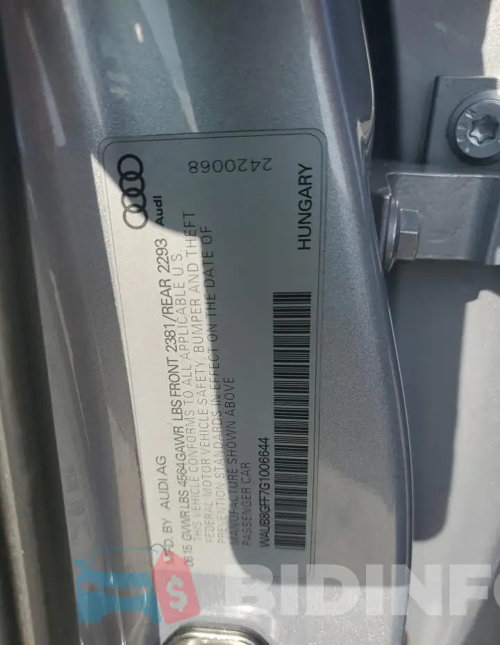 WAUB8GFF7G1006644 Photo# 12