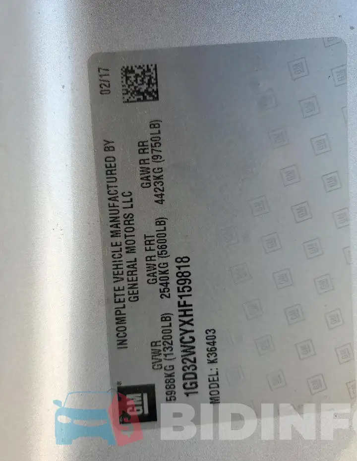 1GD32WCYXHF159818 Photo# 12
