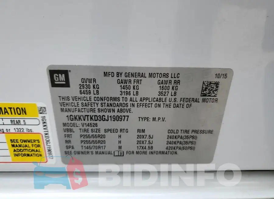 1GKKVTKD3GJ190977 Photo# 13