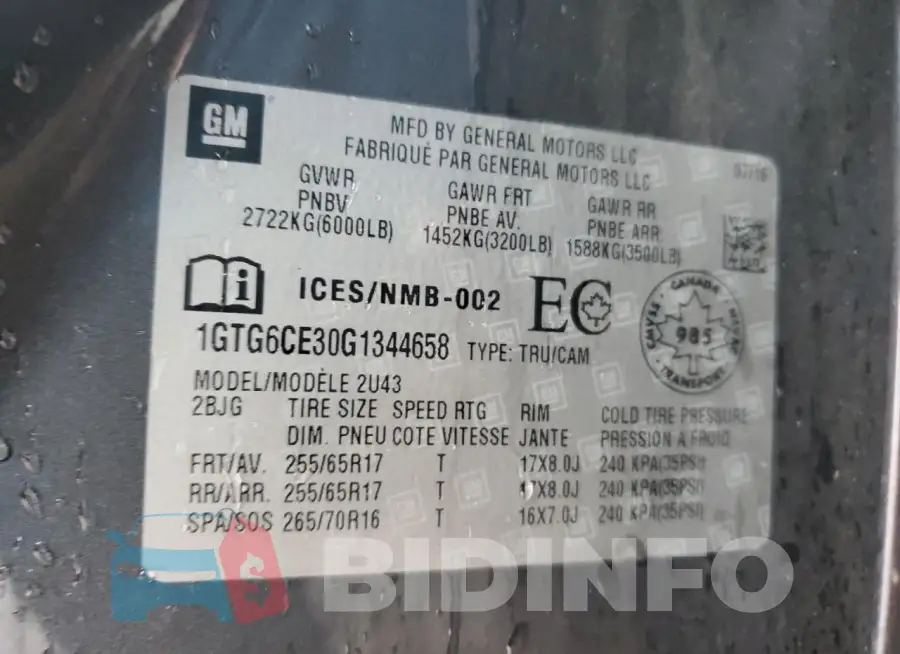 1GTG6CE30G1344658 Photo# 12