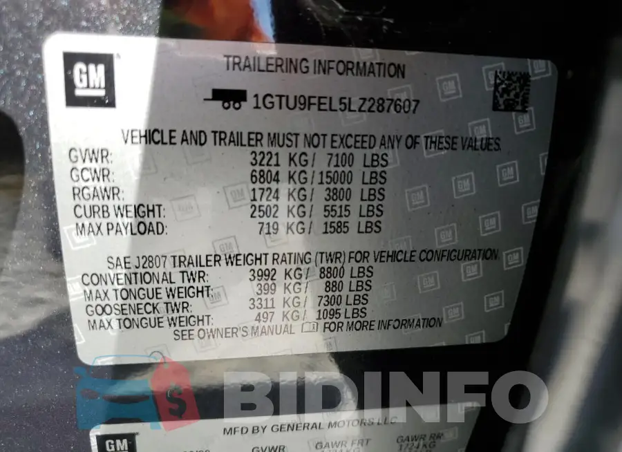 1GTU9FEL5LZ287607 Photo# 13