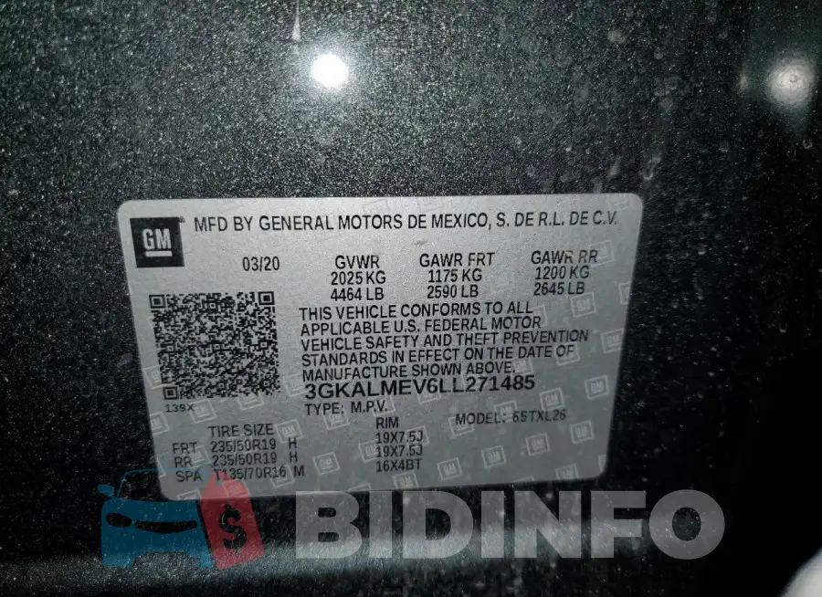3GKALMEV6LL271485 Photo# 12