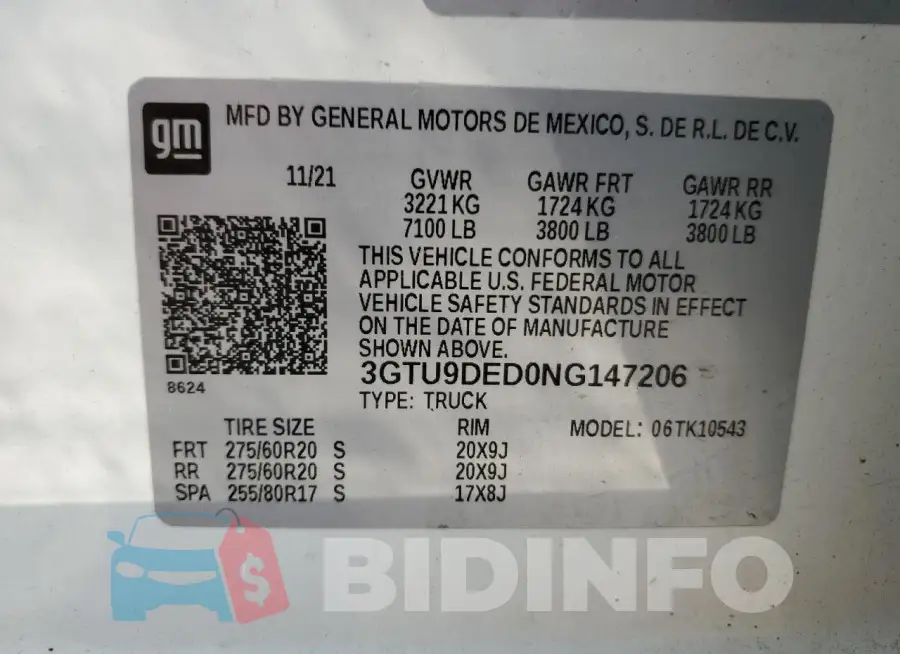 3GTU9DED0NG147206 Photo# 12