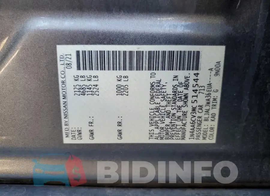 1N4AA6CV3MC514544 Photo# 12
