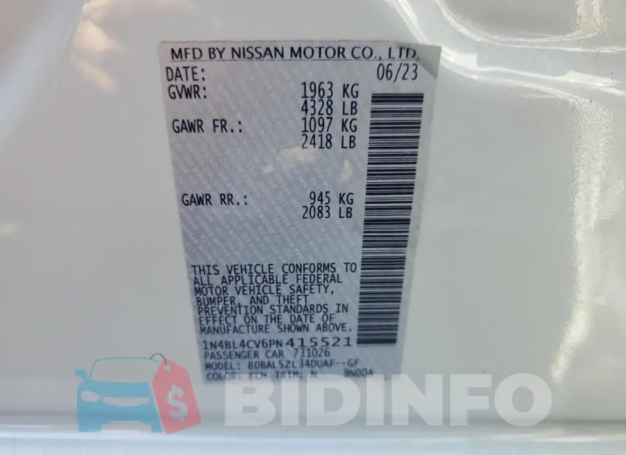 1N4BL4CV6PN415521 Photo# 13