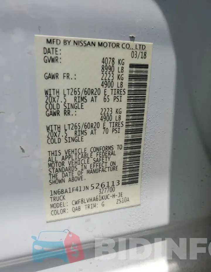 1N6BA1F41JN526113 Photo# 12