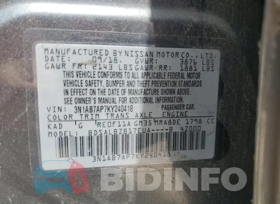 3N1AB7AP7KY240418 Photo# 12