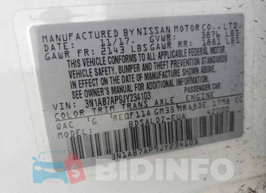 3N1AB7AP9JY234103 Photo# 12