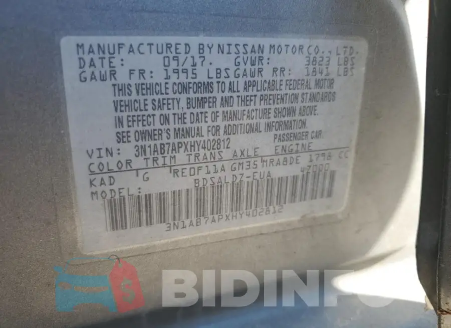 3N1AB7APXHY402812 Photo# 13
