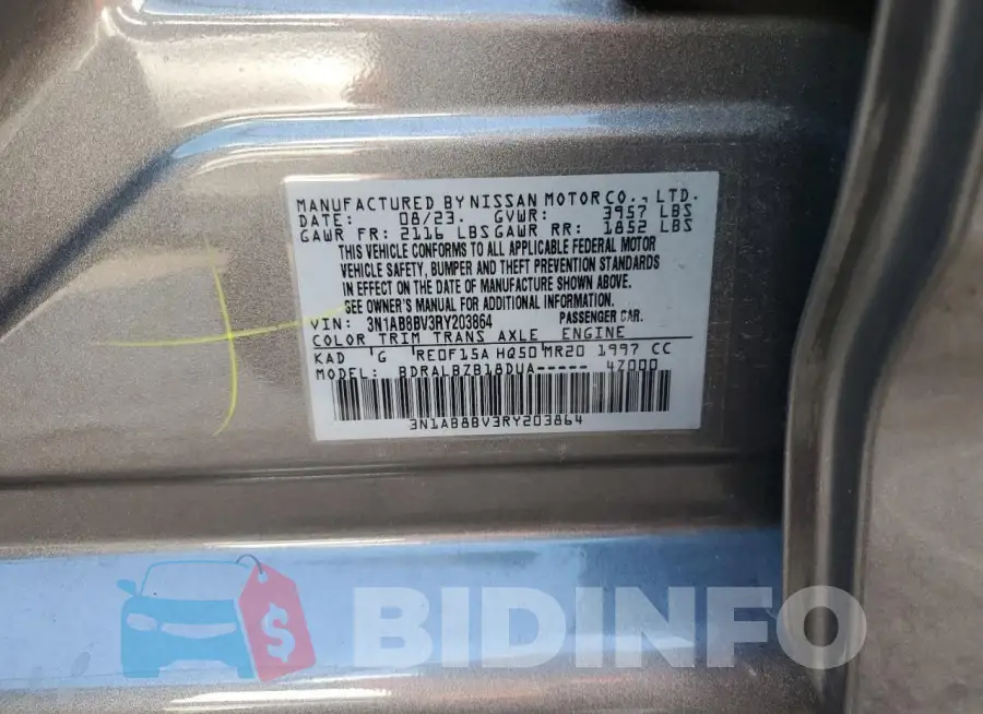 3N1AB8BV3RY203864 Photo# 12