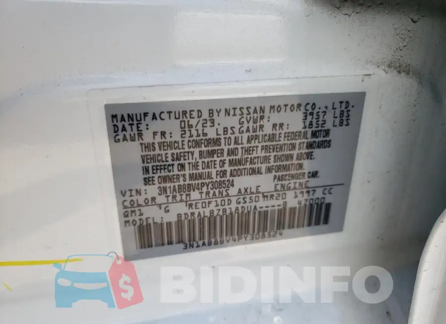 3N1AB8BV4PY308524 Photo# 12