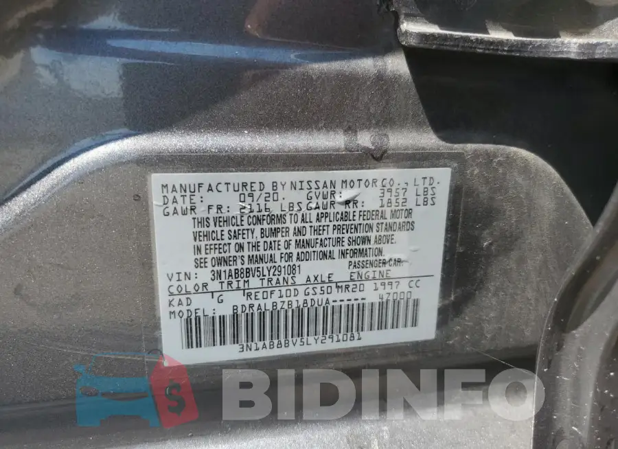 3N1AB8BV5LY291081 Photo# 12