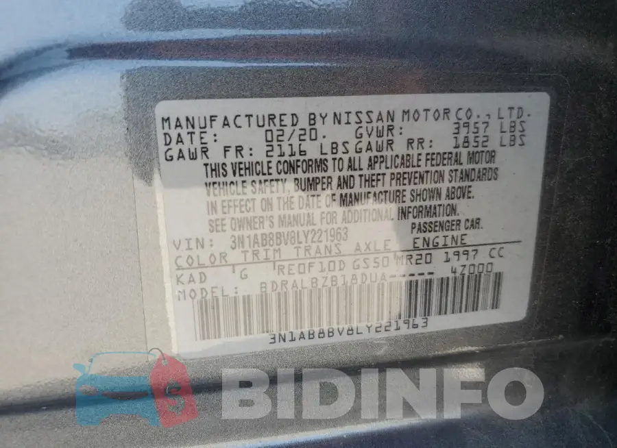 3N1AB8BV8LY221963 Photo# 12